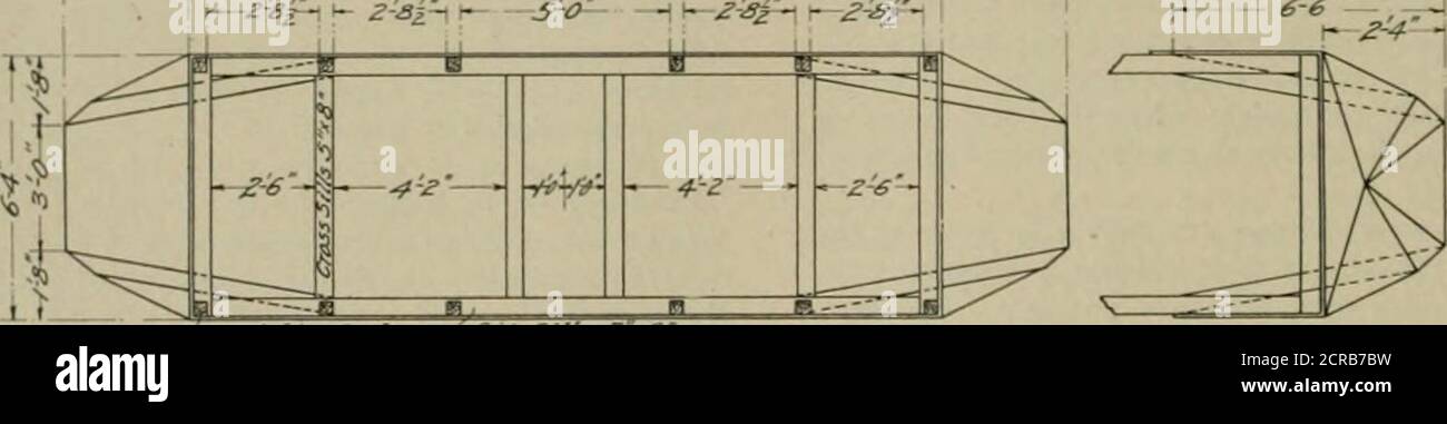 . La revue de chemin de fer de rue. INTÉRIEUR C&gt;K LINK i AS. Les vestibules sont soutenus par deux timbres de plate-forme 6x6-in. Boulonnées à la charpente inférieure. Les vestibules sont enfermés avec des éléments de plafond assortis à une hauteur de 4 pieds du sol, et avecle reste du chemin vers le toit. Le toit de la vestibula I dans. Substance mise sur avec le moins de joints que possible. Les montants soutenant le toit des vestibules sont en bois jusqu'au point 24-.0,/a-O. - - v*/- ^jj-- S-O -&gt;. k- Z-s£ —.2^ 1 , St. UDR/alr ■**&gt;-**i-5&lt;7ir£////s SxS Banque D'Images