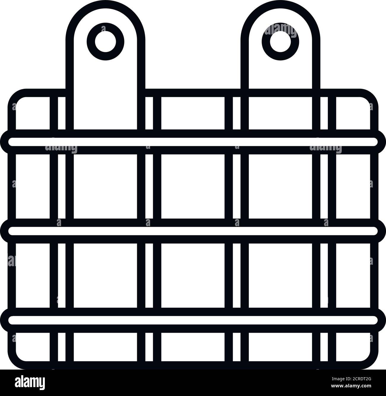 Icône de seau en bois d'acier pour sauna. Contour sauna bois acier seau icône vecteur pour la conception de Web isolé sur fond blanc Illustration de Vecteur