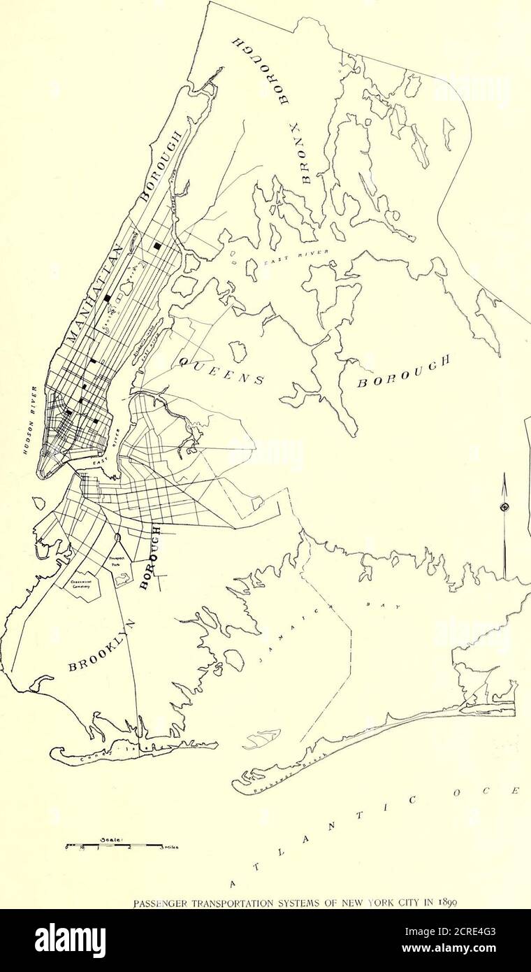 . Journal de chemin de fer de la rue . Voies ferroviaires de l'île. Une autre liaison souterraine avec le métro est proposée par le long Island Railroad de long Island City sous l'East River, et de là sous la trente-troisième rue (avec une station de correspondance sous le métro à la quatrième Avenue) à la septième Avenue, et de là sous la septième Avenue à Broadway, avec une connexion par voie avec le métro. Un deuxième pont East River est en cours de construction de de-lancey Street, Manhattan, à South Fifth Street, Brooklyn, pour accueillir le trafic ferrytraffic de Grand Street-Broadway. Un troisième pont à Pike Street, Man Banque D'Images