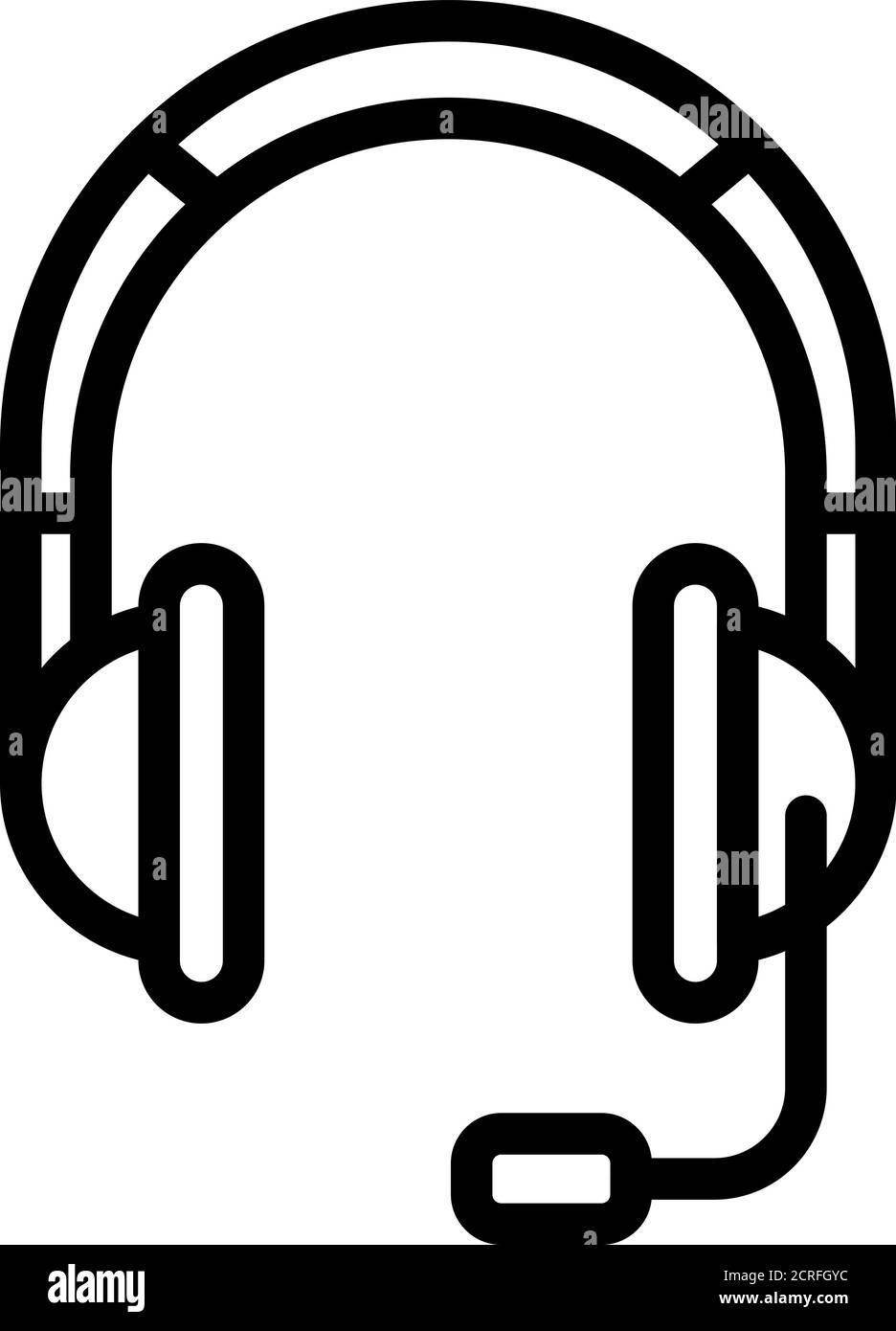 Icône casque audio, style de contour Illustration de Vecteur