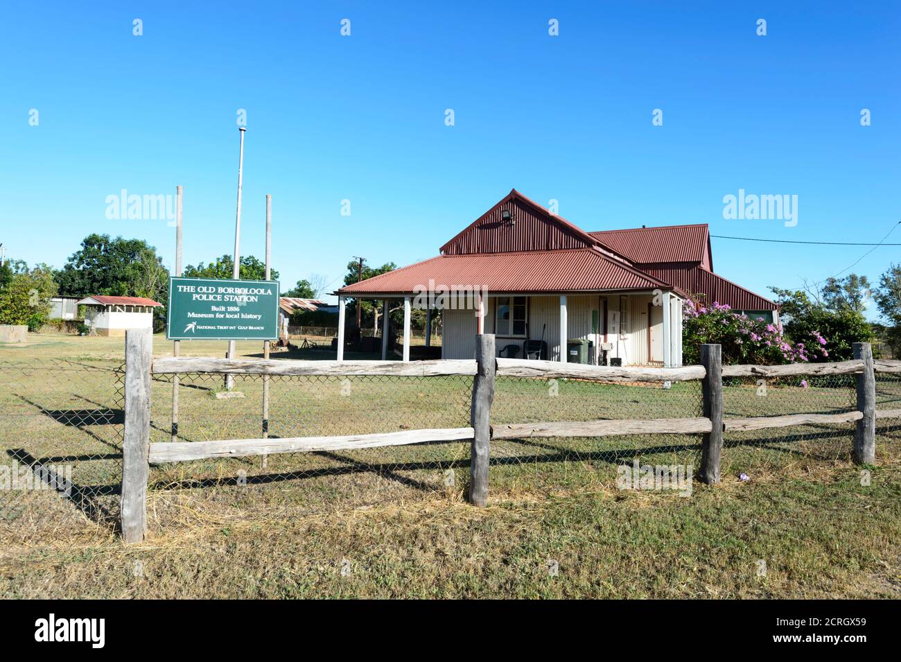 L'ancien poste de police de Borroloola, construit en 1886, est un musée d'histoire locale, Borroloola, territoire du Nord, territoire du Nord, Australie Banque D'Images