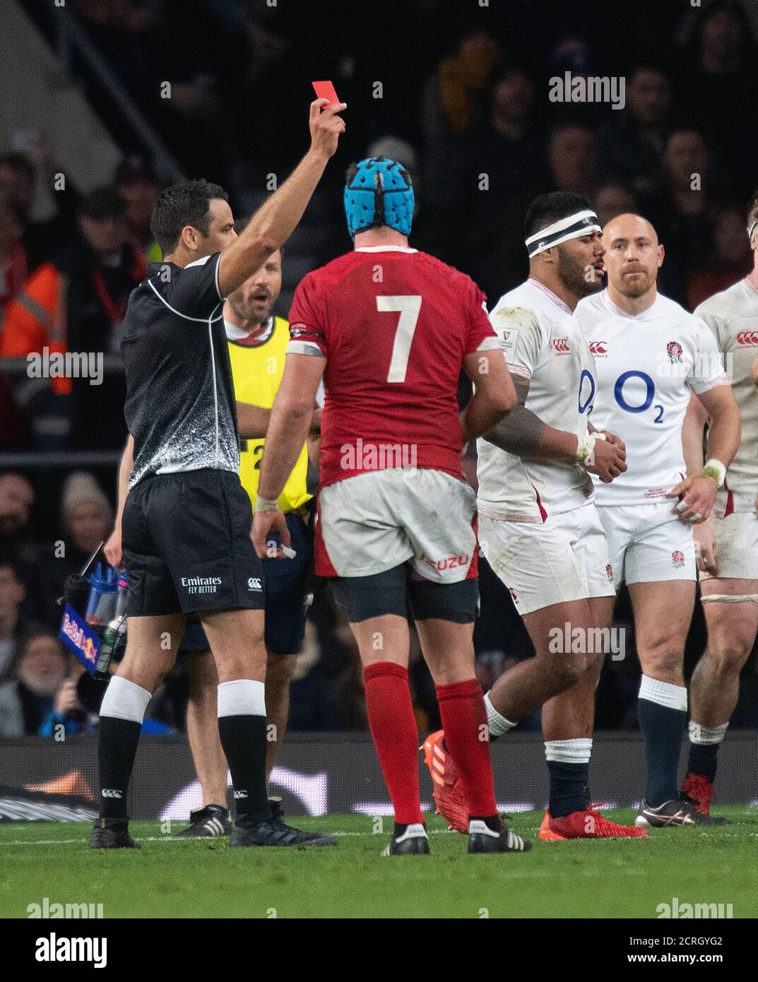 Le Manu Tuilagi d'Angleterre reçoit une carte rouge pour le foul jouer PHOTO CRÉDIT : © MARK PAIN / PHOTO DE STOCK D'ALAMY Banque D'Images