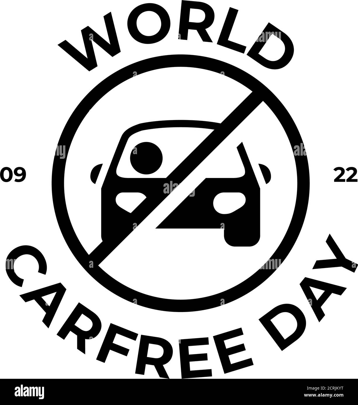 Conception pour un événement de sensibilisation à la journée sans voiture mondiale. 22 septembre Illustration de Vecteur