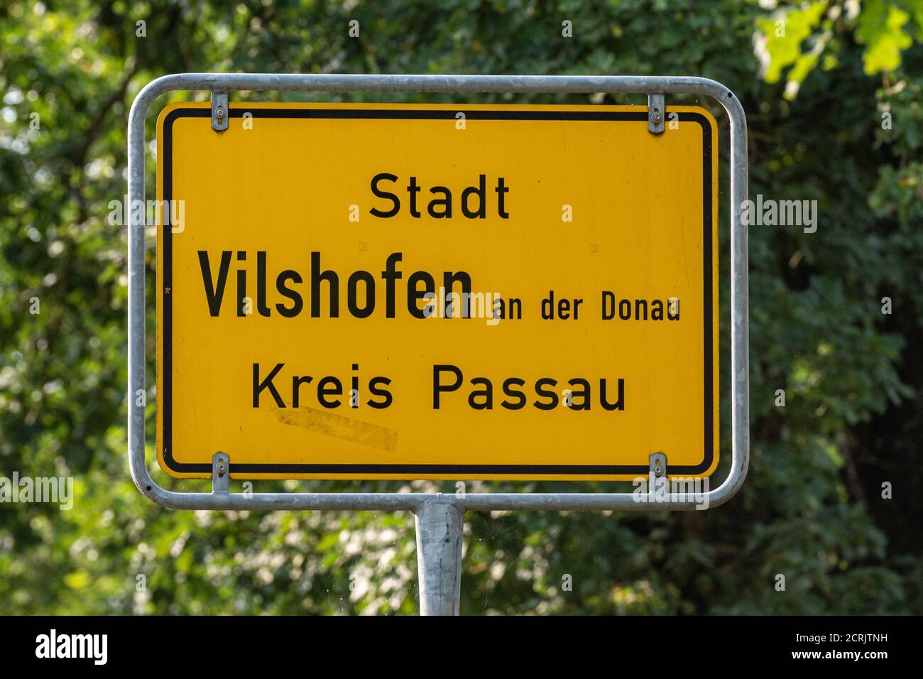 Vilshofen an Der Donau, Allemagne. 17 septembre 2020. 'Ville de Vilshofen an der Donau - Kreis Passau' est écrit sur un nom de lieu. Credit: Armin Weigel/dpa/Alay Live News Banque D'Images