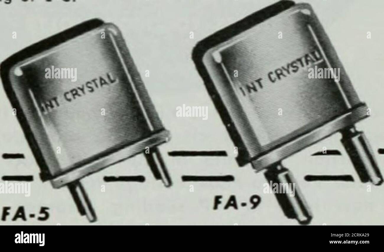 . QST . oint un changement dans la fréquence de la fré-quency de l'oscillateur se produit, puisque la fréquence de la tonalité d'excès n'est pas encore multiple de la fondamentale. Une augmentation du courant de grille et de la sortie sur la troisième harmonique sera notedas caplcator C est réglé. Ce circuit peut être usedon même harmoniques, cependant le cristal continue à osciller sur son fondamental dans ce cas. Ainsi, on peut voir que le circuit de Robert Dollar oscillera sous une grande variété de conditions et si le circuit de tunedcircuit L-C n'est pas correctement ajusté, overtone operotlonsera pas réalisé. Avec des cristaux de tons de finition plaqués, le circuit est illustré sur la Fig. Banque D'Images