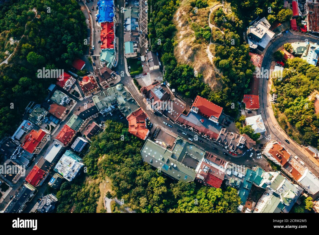 Vue aérienne panoramique sur la descente Andreevsky Banque D'Images
