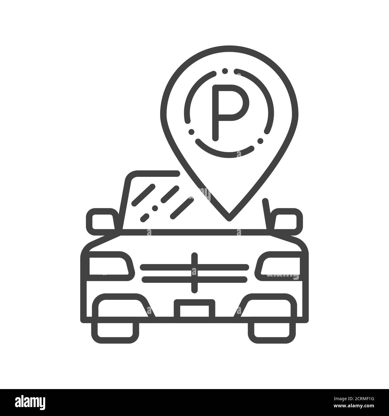 Icône de la ligne noire du parking gratuit. Symbole d'entretien supplémentaire. Panneau des équipements de l'hôtel. Pictogramme pour page Web, application mobile, Promo. Élément de conception UI UX GUI Banque D'Images