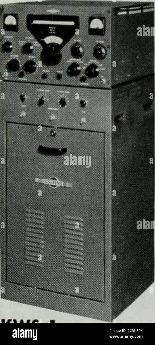 . TVQ . KWS-1 un tout nouveau f ^^^^^^^^^^équipement desiqn^W * ** Modern Ham Engmeenng-wise ie!/.^ °nd Cw59hest Col/ins standi J^y.^* eetsAmafeur obtient plus de ?o, , *^jamais auparavant. Complet T^^y ^onrequest. Les spécifications npete de L'EXCITATEUR 32W-1 fournissent une sortie de 3 watts, suffisante pour piloter un étage d'amplificateur de puissance de haut niveau. Peut être convertie en usine à tout moment en émetteur KWS-1 IKW. Stabilité maximale obtenue grâce à l'utilisation d'oscillateurs variables à fréquence de trame Lov^ extrêmement stables et d'oscillateur à haute fréquence contrôlé par quartz. Autres caractéristiques Includei Bandswitching sur tous les bandsde 3.5 à 30 mc avec 1 K. Banque D'Images