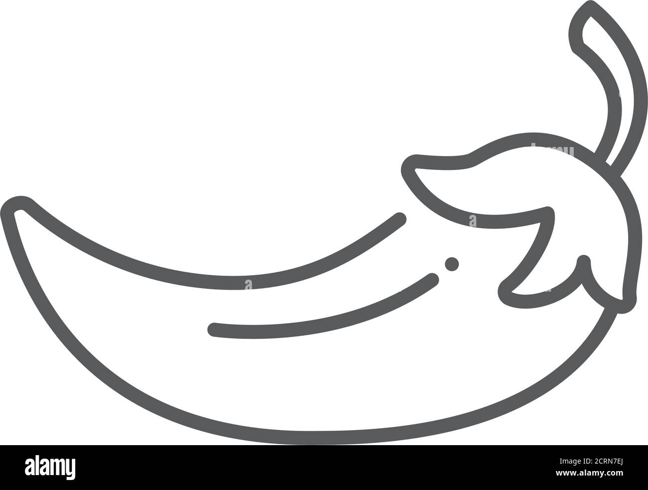 Icône en forme de ligne noire au piment rouge. Paprika. Panneau de produit épices chaudes. Légumes naturels. Cuisine mexicaine. Ingrédient de cuisson. Elément de conception. Illustration de Vecteur