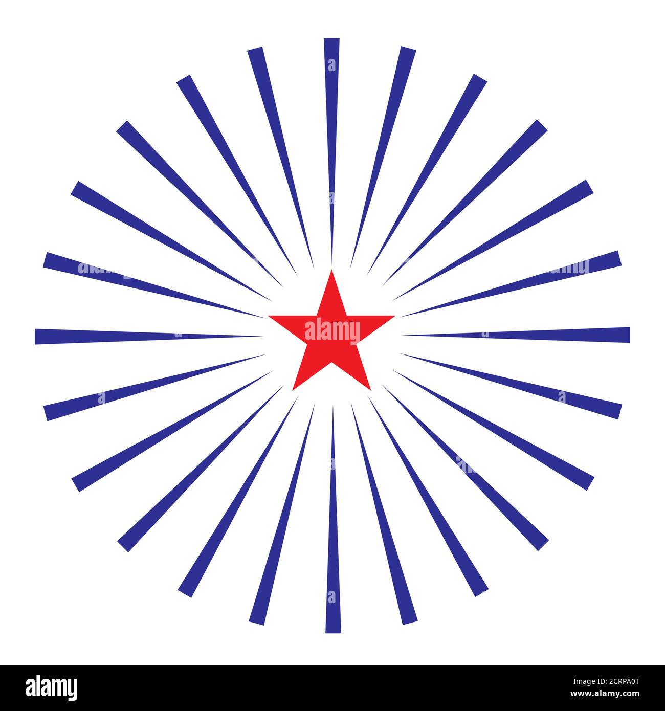 Icône représentant une étoile américaine avec symbole rayons Illustration de Vecteur