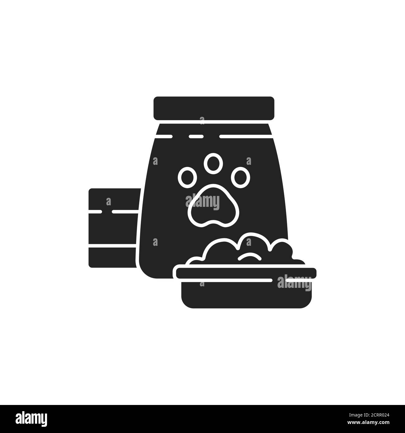 Nourriture pour animaux de compagnie symbole de glyphe noir. Produits spéciaux destinés uniquement à l'alimentation des animaux de compagnie. Pictogramme pour page Web, application mobile, Promo. Élément de conception UI UX GUI Illustration de Vecteur