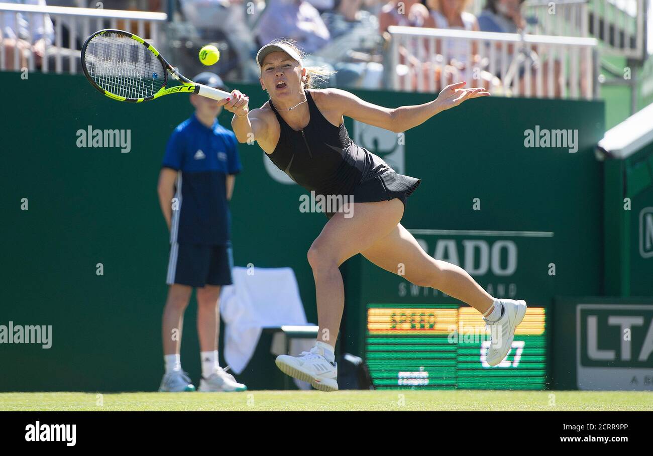 Caroline Wozniacki en action contre Johanna Konta nature Valley International - quatrième jour - Parc du Devonshire Womens Singles - troisième tour. PHOTO CR Banque D'Images