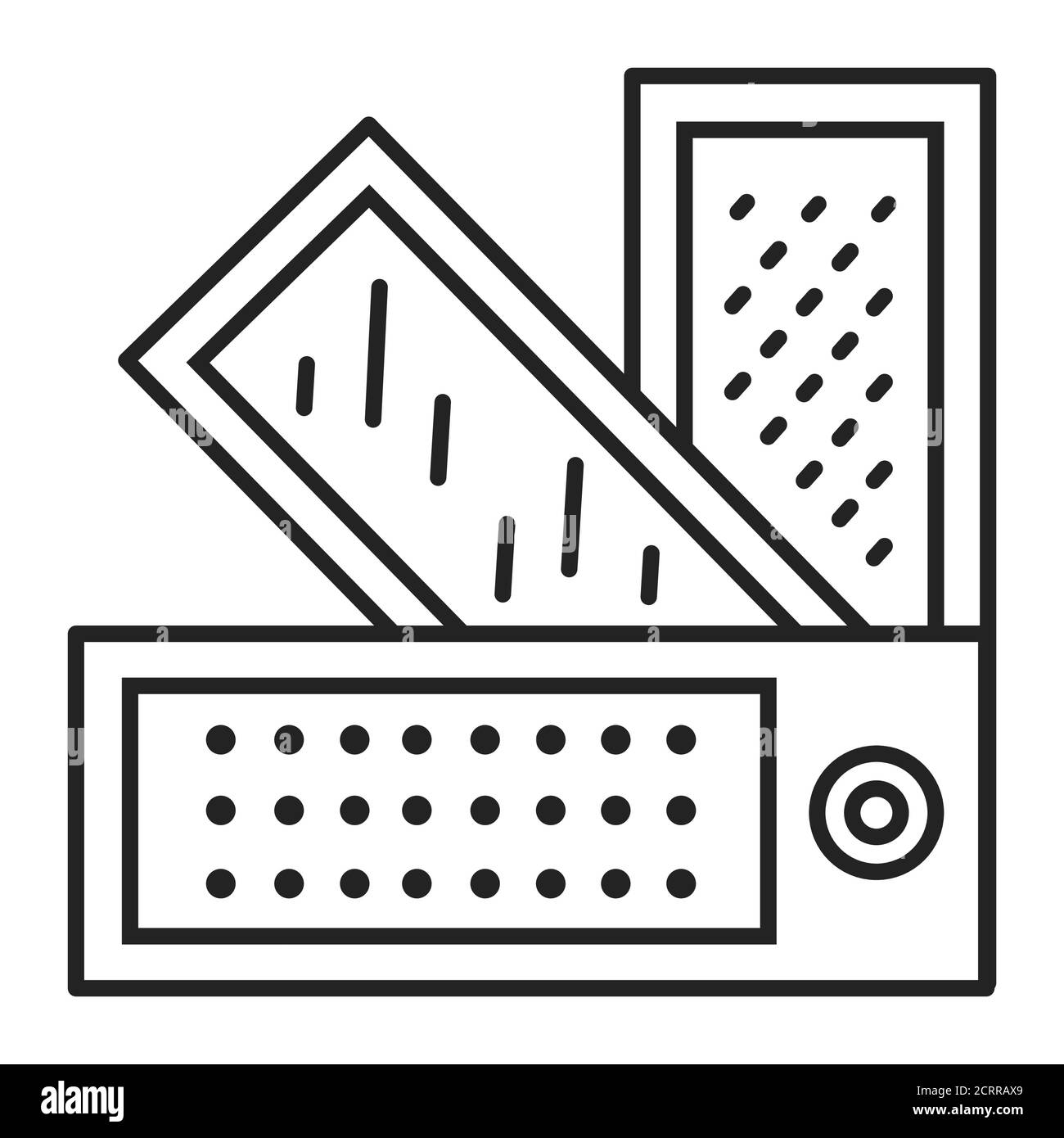 Icône de ligne noire de la palette d'échantillons de tissu. Différents types et couleurs de tissu. Dépend du goût de l'acheteur. Pictogramme pour page Web, application mobile Illustration de Vecteur