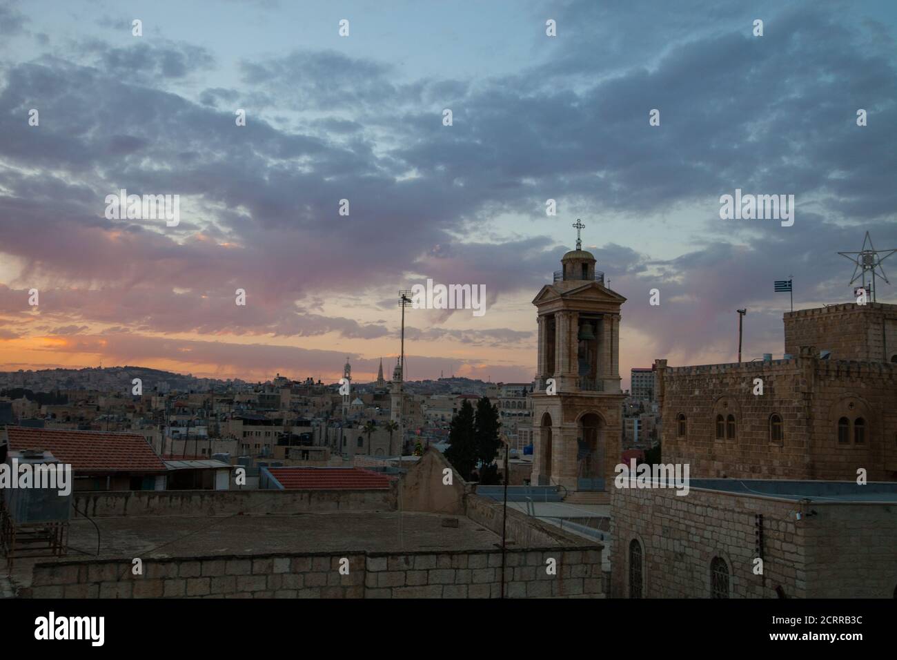 Vue sur Bethléem depuis le toit - Palestine - une terre magique Banque D'Images