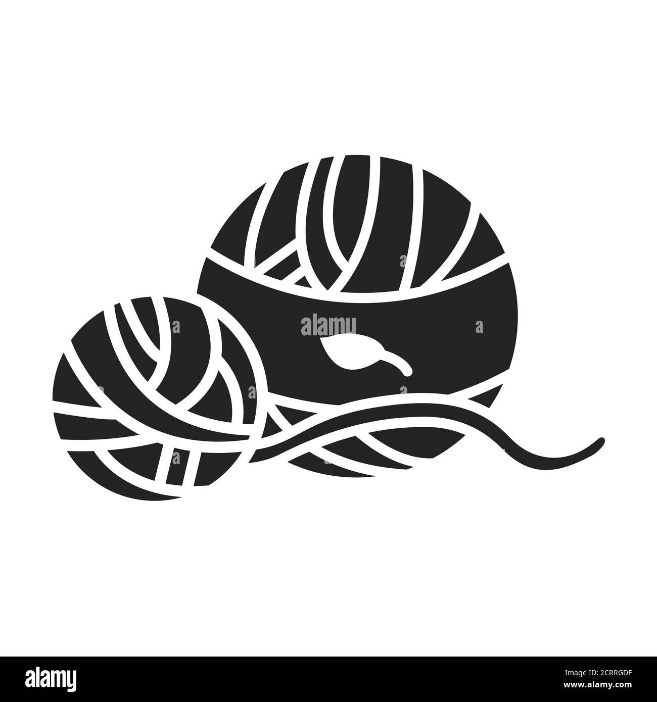 Icône de la ligne noire de la balle de laine. Filetage avec lequel un chiffon peut être fabriqué. Pictogramme pour page Web, application mobile, Promo. Élément de conception UI UX GUI. Contour modifiable Illustration de Vecteur