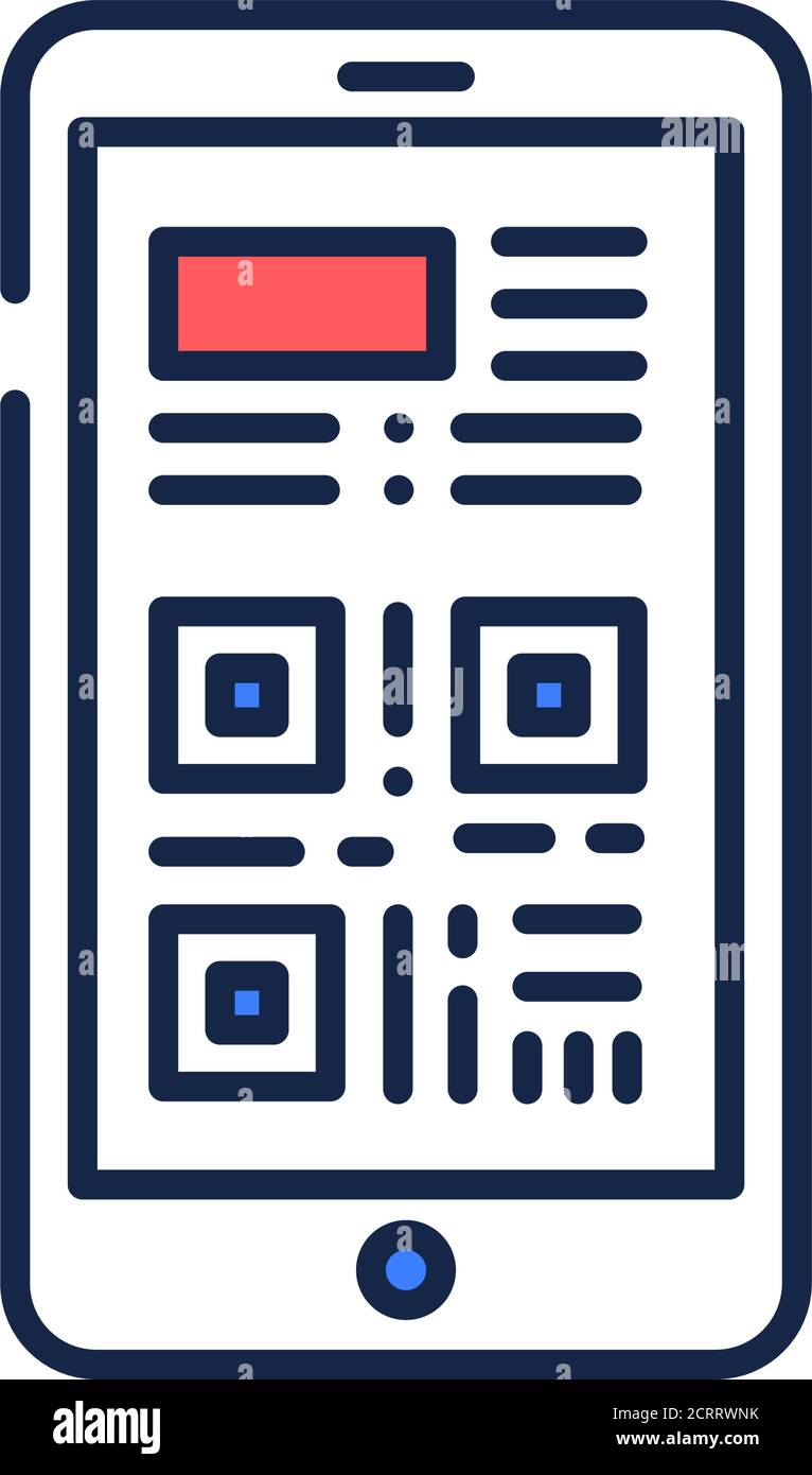 Icône de la carte d'embarquement dans la ligne de couleur du smartphone. Capture d'écran ou lien d'un ticket dans un périphérique. Pictogramme pour page Web, application mobile, Promo. INTERFACE UTILISATEUR GRAPHIQUE UTILISATEUR UX Illustration de Vecteur
