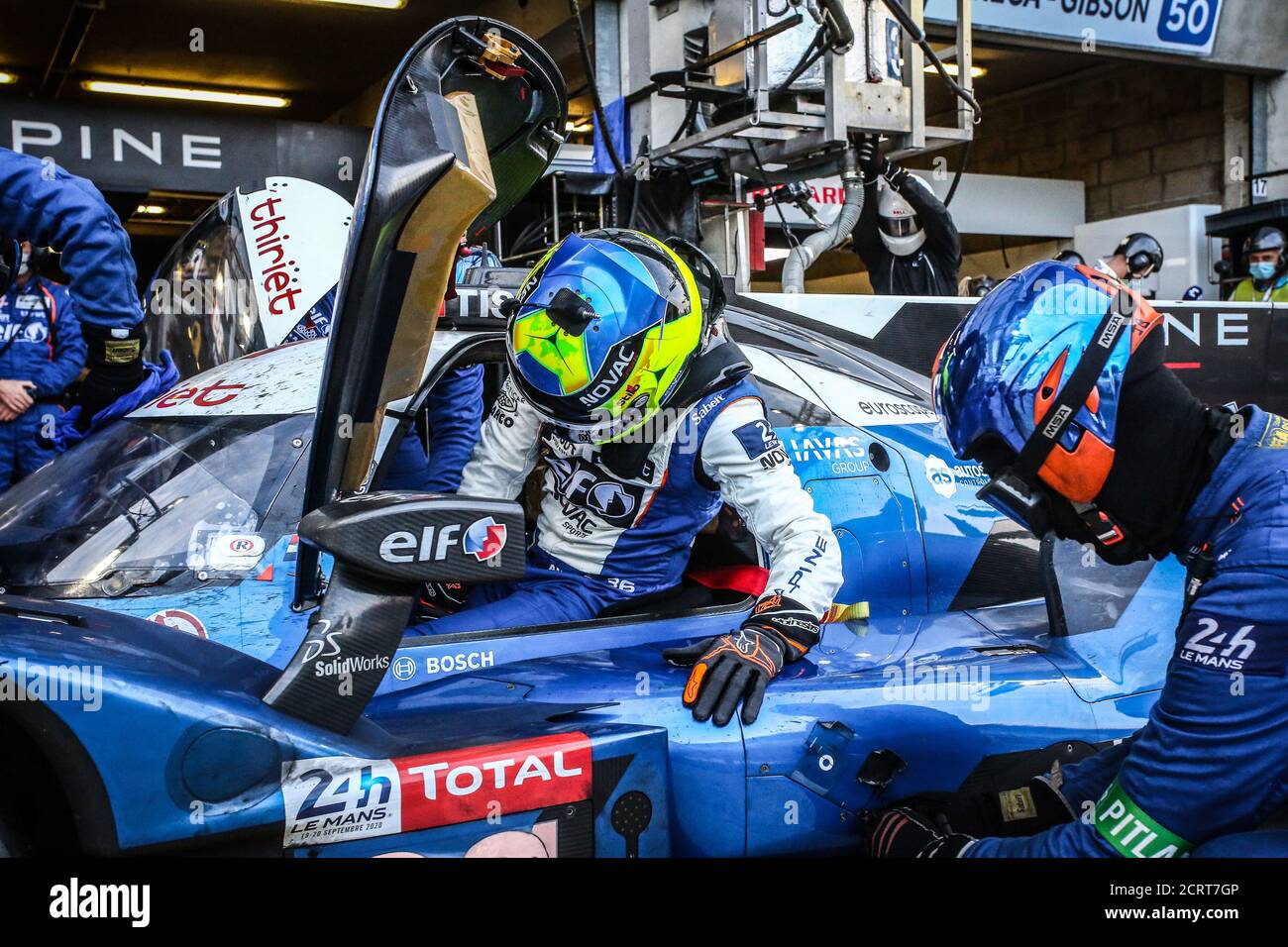 Le Mans, France. 20 septembre 2020. Negrao Andr.. (BRA), Total, Signatech Alpine Elf, Alpine A470-Gibson, portrait, stand pendant les 2020 24 heures du Mans, 7e tour du Championnat du monde d'endurance 2019-20 de la FIA sur le circuit des 24 heures du Mans, du 16 au 20 septembre 2020 au Mans, France - photo Thomas Fenetre / DPPI crédit: LM/DPPI/Thomas Fenetre/Alamy Live News Banque D'Images