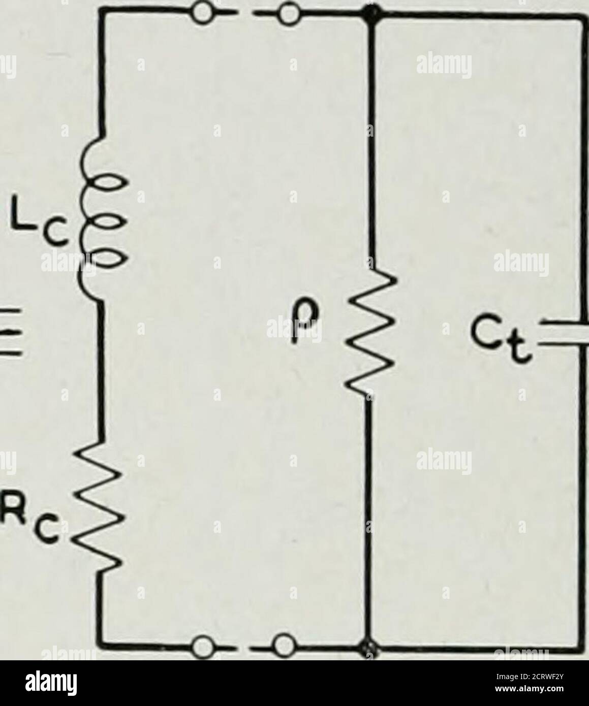 . Le journal technique de Bell System . A B C FIG. 12.22—présentations équivalentes de sections de circuits de quartz et d'oscillateur. L'équation de fréquence a été dérivée par Reichà partir de l'équation différentielle pour le courant dans la boucle. C'est / + RO 1P LCCT et la condition d'oscillation est montré comme CTP S (12.43) (12.44) nous allons considérer le cristal connecté entre la grille et la cathode du tube, dans ce cas ZT est l'impédance d'entrée du tube à vide. 1 17 ... L'expression pour ^ a été développée par Chaffee à partir de laquelle il est possible de déterminer les conditions du circuit Banque D'Images