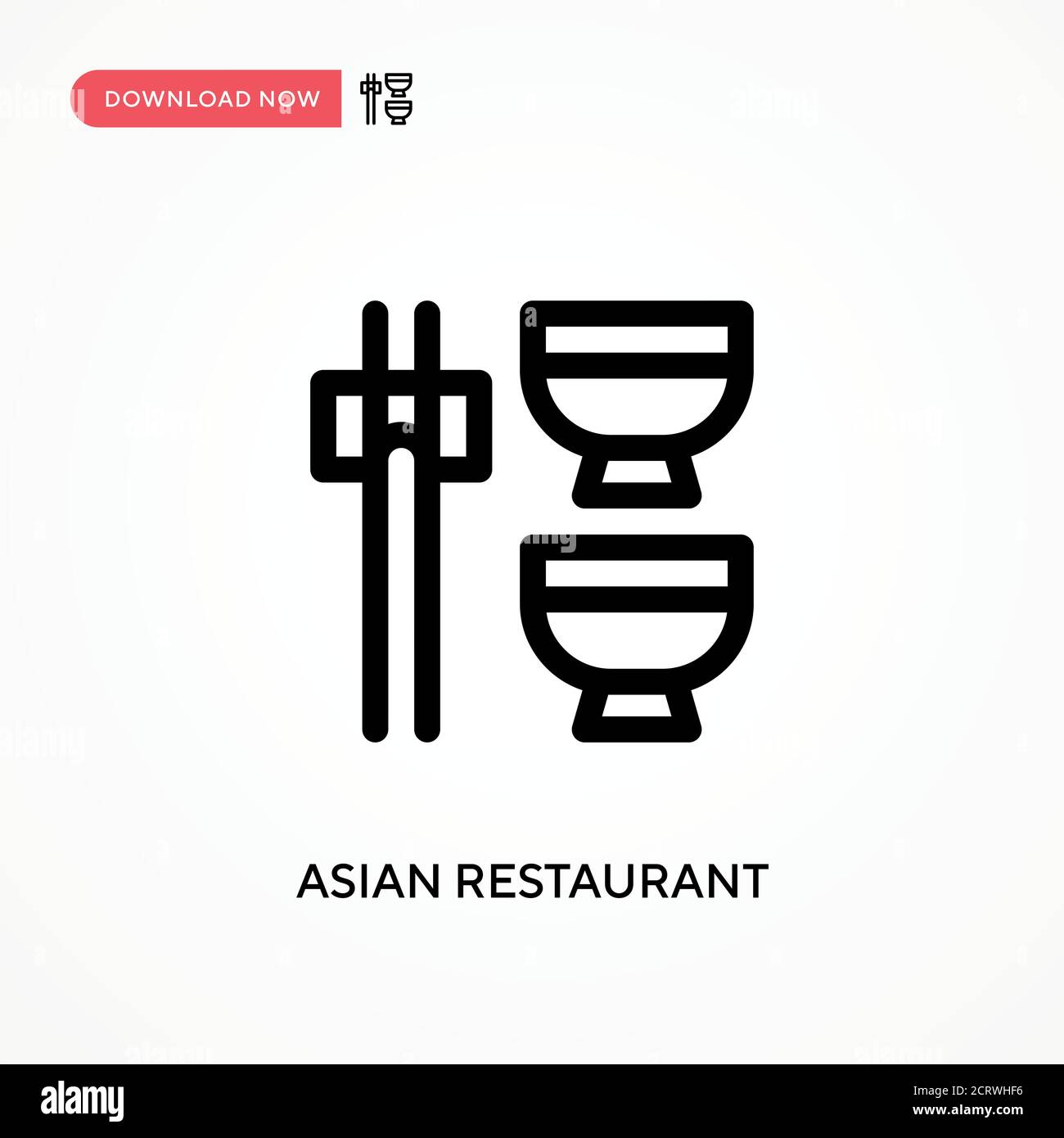Restaurant asiatique simple icône vectorielle. Illustration moderne et simple à vecteur plat pour site Web ou application mobile Illustration de Vecteur