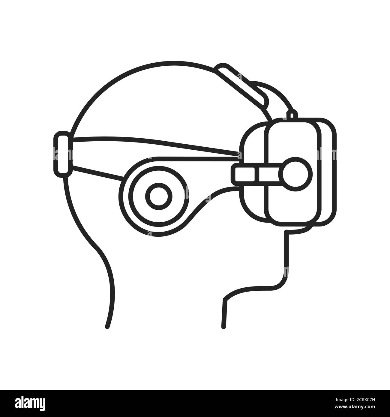 Icône de ligne noire du casque VR. Expérience de réalité virtuelle.  Appareil numérique innovant. Pictogramme pour page Web, application mobile,  Promo. Élément de conception UI UX GUI Image Vectorielle Stock - Alamy