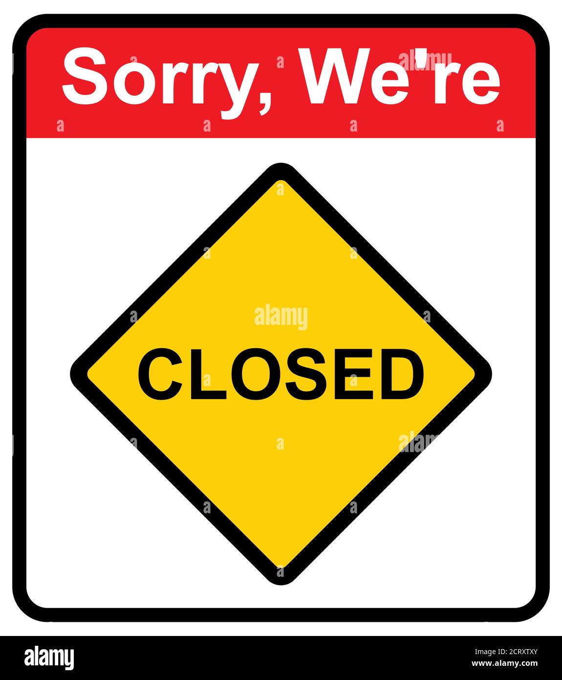 Fermez l'icône de porte isolée sur fond blanc. Symbole de l'avis de marché . Illustration de Vecteur