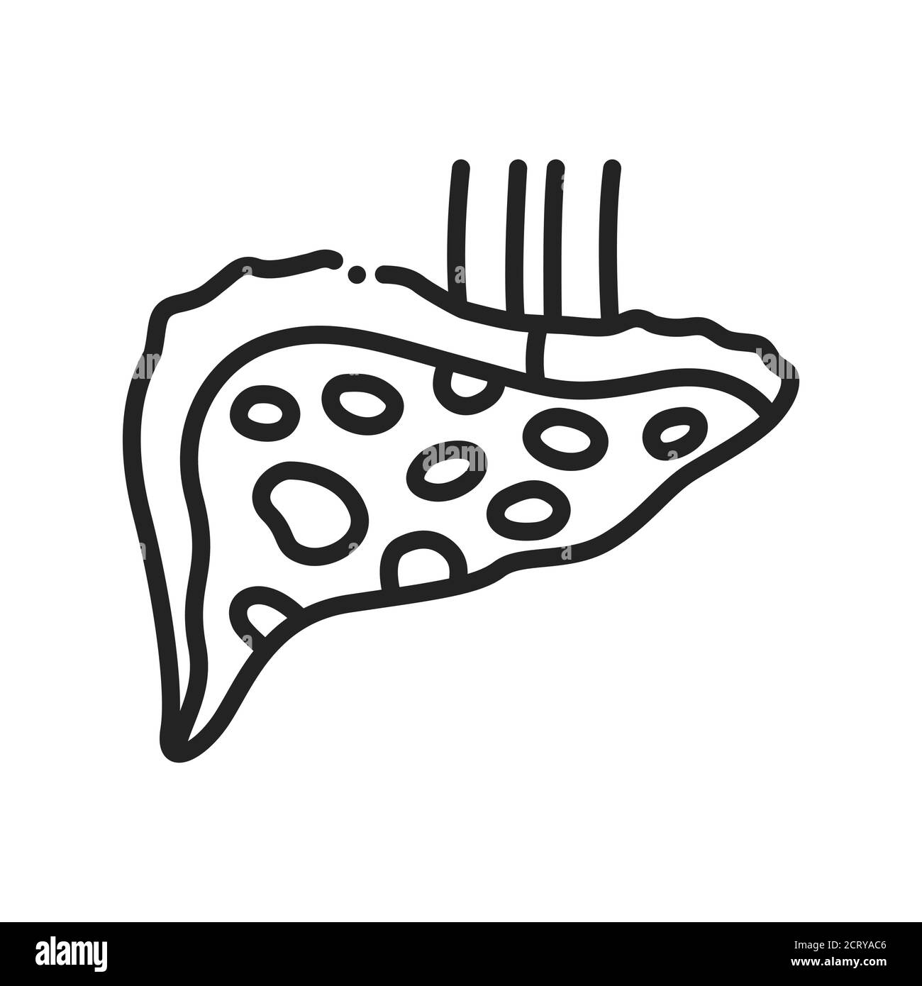 Maladie du foie hépatite ligne noire icône. Inflammation organe interne concept. Pictogramme pour page Web, application mobile, Promo. Élément de conception UI UX GUI Illustration de Vecteur