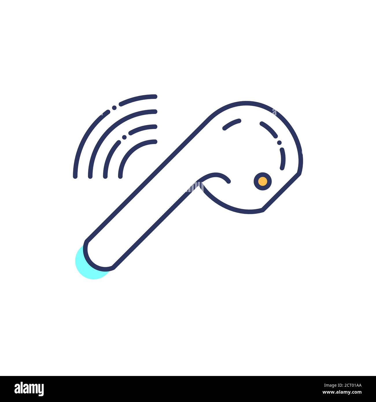 Icône représentant une ligne de couleur blanche pour les écouteurs bluetooth  sans fil ou les écouteurs. Élément de casque. Pictogramme pour page Web,  application mobile, Promo Image Vectorielle Stock - Alamy