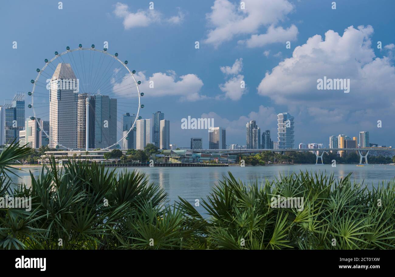 ferris Wheel, Singapour, urbain, horizon, métropole, vie urbaine, Asie, architecture, structure construite, capitales, affaires, voyages d'affaires, voyages Banque D'Images