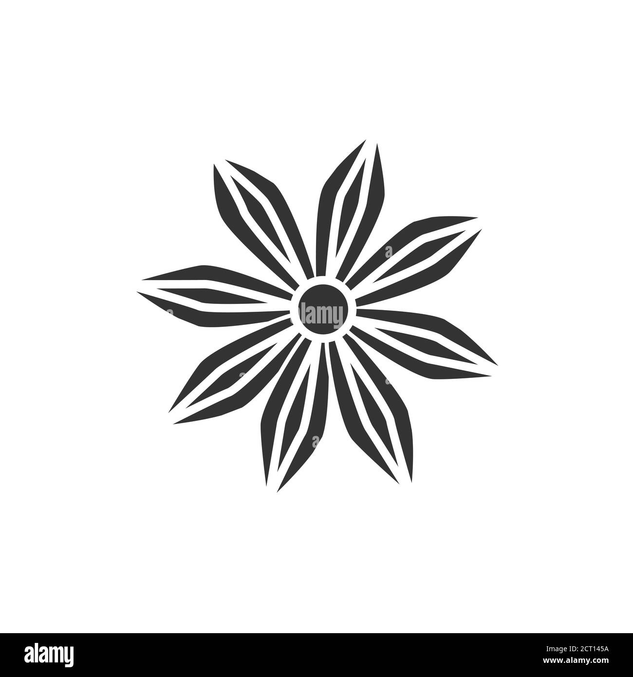 Plante à anis étoilé avec légende icône en glyphe noir. Épices, assaisonnement. Ingrédient de cuisson. Pictogramme pour page Web, application mobile, Promo. Illustration de Vecteur
