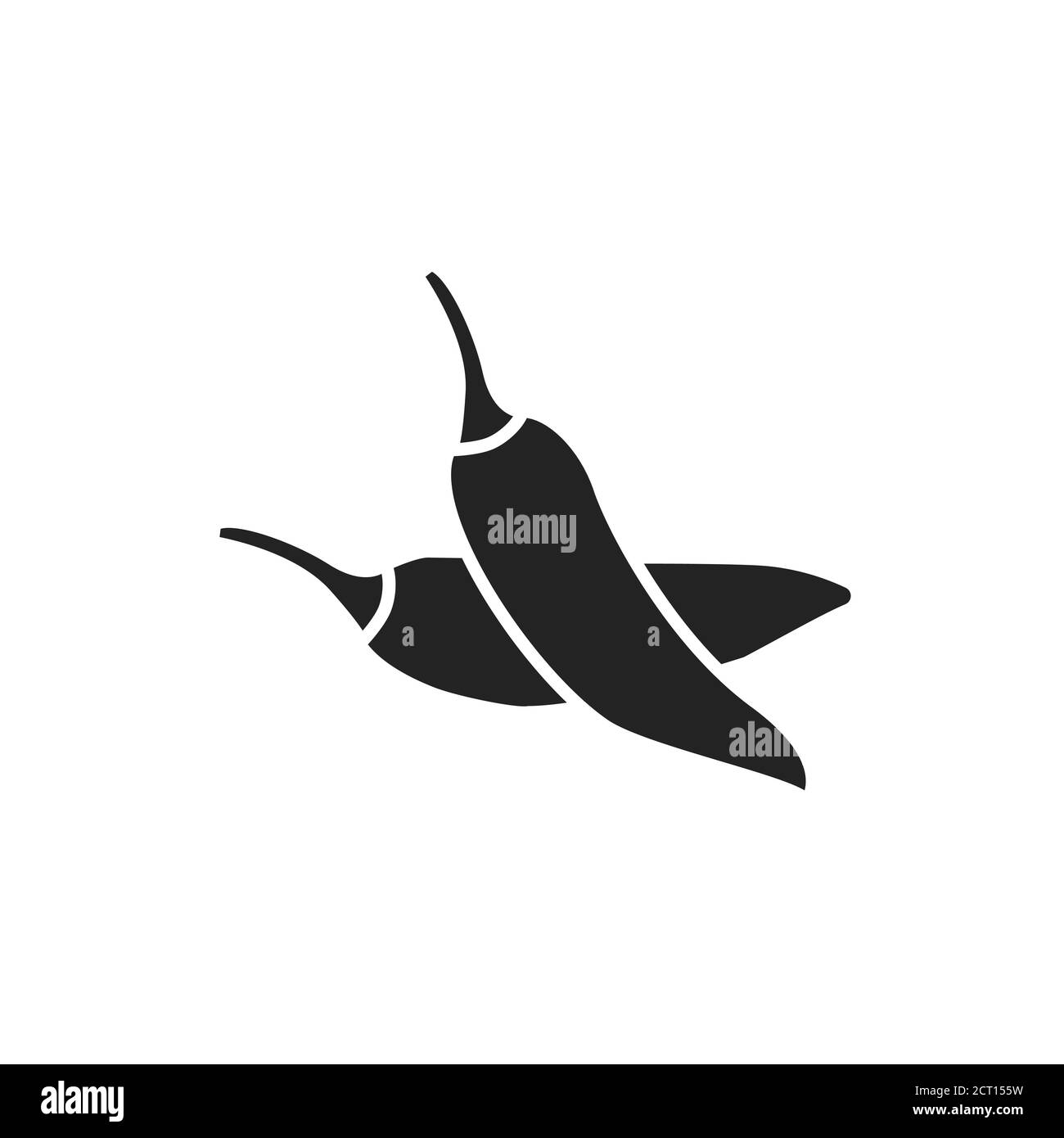 Icône de glyphe noir piment rouge. Paprika. Panneau de produit épices chaudes. Légumes naturels. Cuisine mexicaine. Illustration de Vecteur