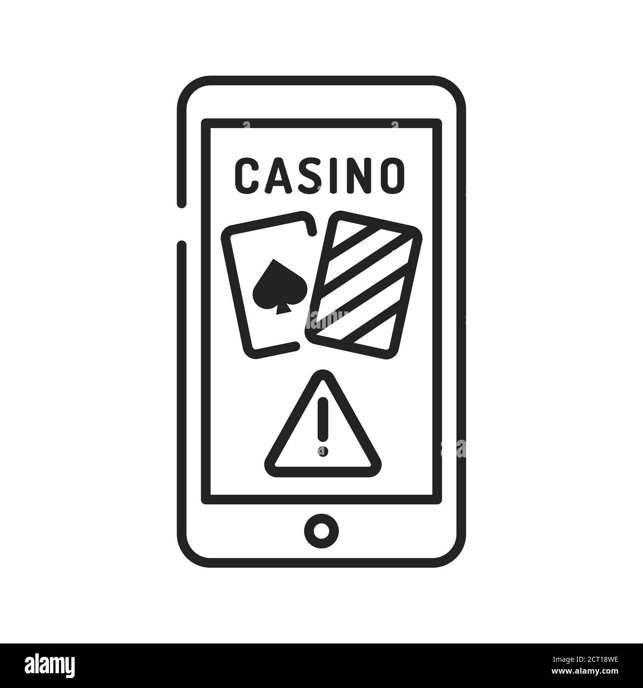 Icône de ligne noire d'escroquerie de casino en ligne sur fond blanc. Mises illégales. Argent virtuel. Pictogramme pour page Web, application mobile, Promo. INTERFACE UTILISATEUR GRAPHIQUE UTILISATEUR UX Banque D'Images