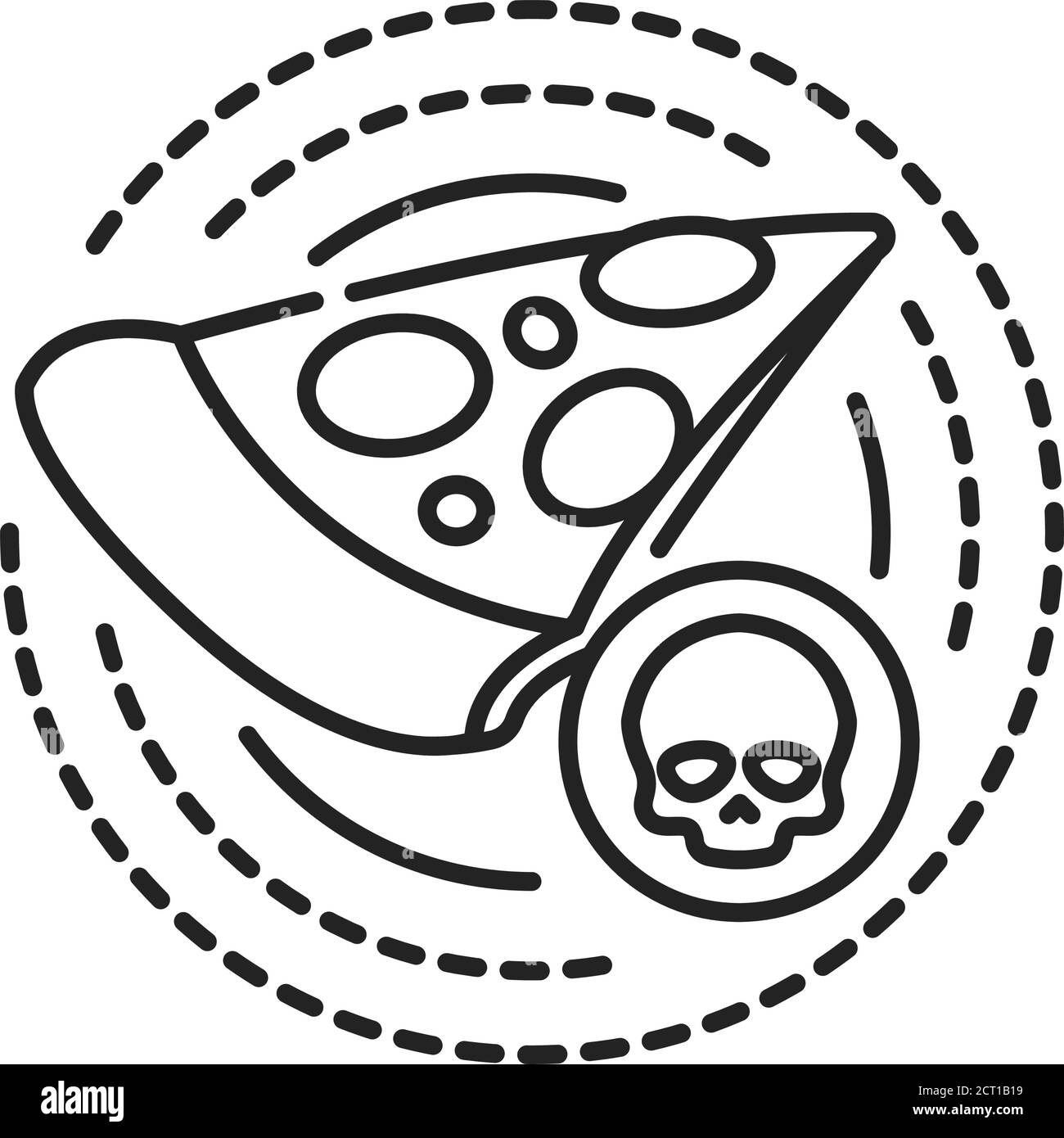 Icône de la ligne noire de la toxicomanie. Dépendance physique ou émotionnelle. Style de vie malsain. Nutrition nocive. Pictogramme pour page Web, application mobile Illustration de Vecteur