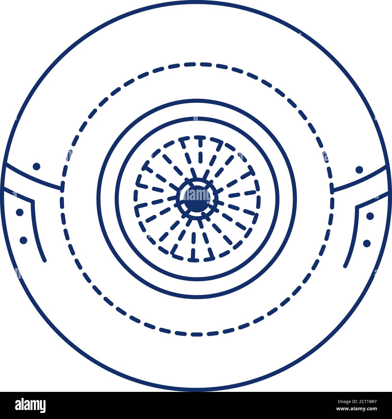 Icône de la ligne noire de l'œil artificiel bio. Type de prothèse crâniofaciale. Remplace un œil naturel absent. Pictogramme pour page Web, application mobile, Promo. INTERFACE UTILISATEUR UX Illustration de Vecteur