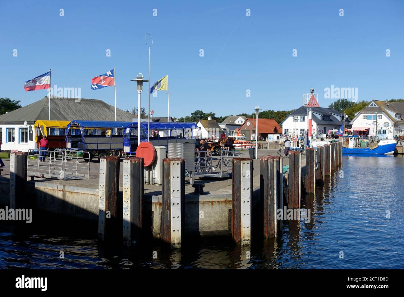 Harbour Hiddensee, Ruegen, Mecklenburg-Ouest Pomerania, Allemagne Banque D'Images