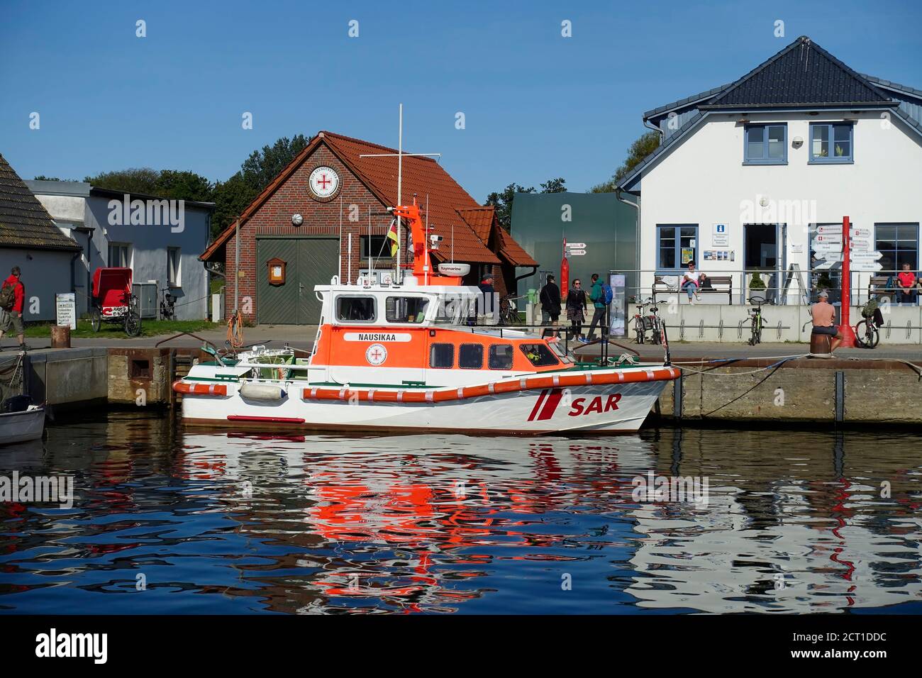 Harbour Hiddensee, Ruegen, Mecklenburg-Ouest Pomerania, Allemagne Banque D'Images