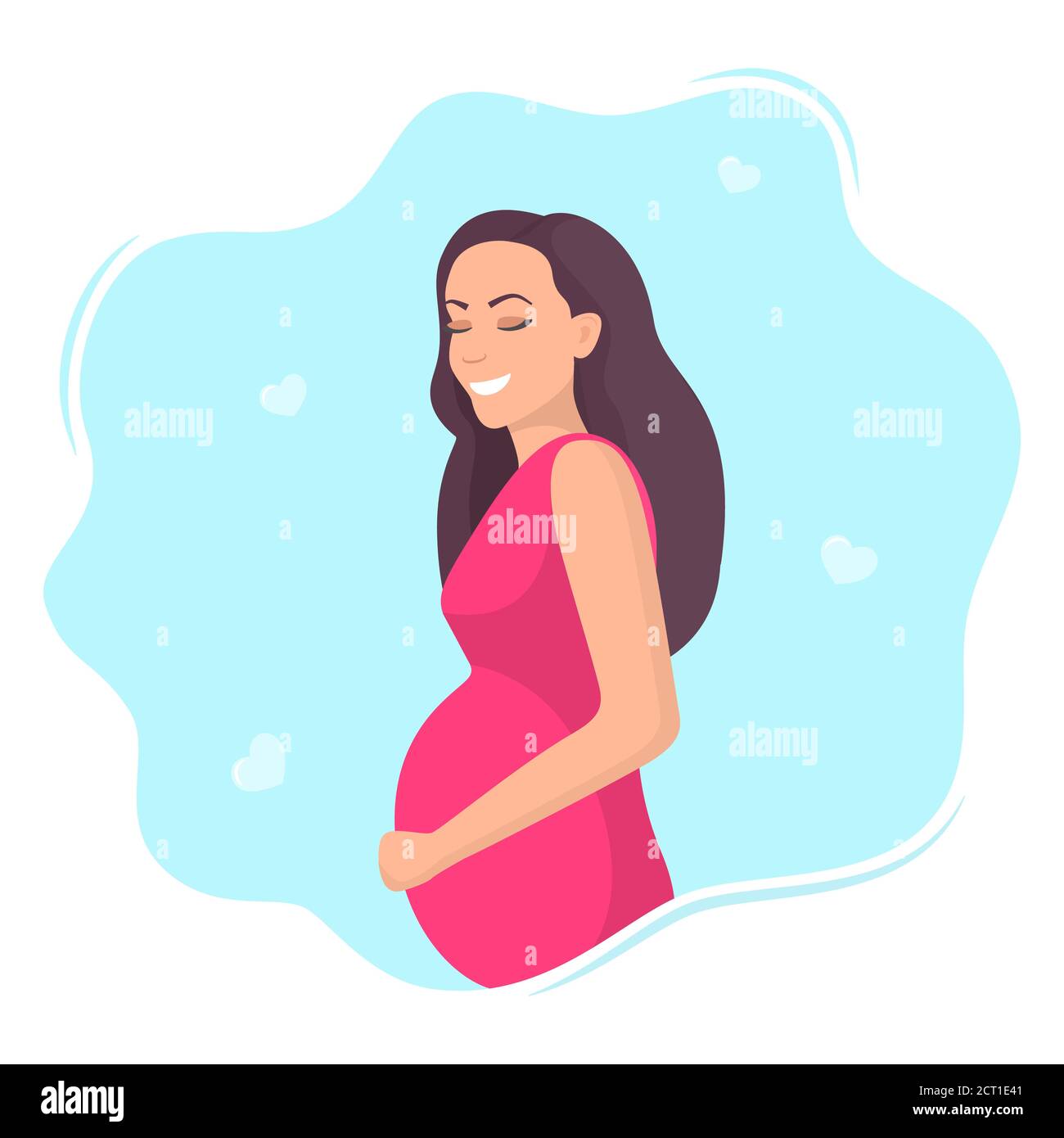 Bonne Jeune Femme Enceinte Avec Grand Ventre Belle Femme Enceinte Caractere Fille S Attendant A Un Bebe Concept De Maternite Illustration Vectorielle Image Vectorielle Stock Alamy