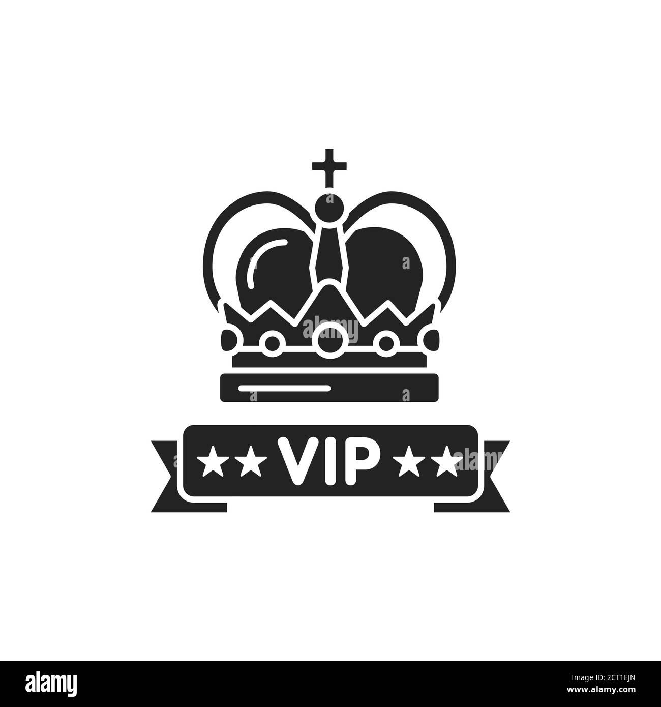Icône noire en glyphe VIP Crown. Adhésion Premium. Accueil, fête, festival, événement. Inscrivez-vous pour accéder à la page Web, à l'application mobile, au bouton et au logo. Bouton vecteur isolé. Illustration de Vecteur