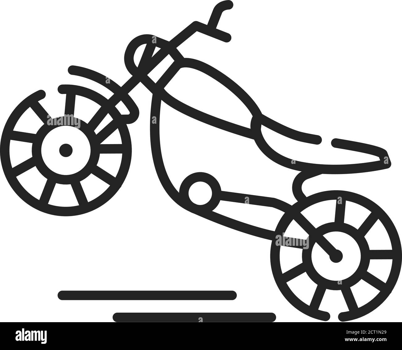 Stunt sur une moto icône en ligne noire sur fond blanc. Extrême. Tours de moto. Pictogramme pour page Web, application mobile, Promo. INTERFACE UTILISATEUR GRAPHIQUE UTILISATEUR UX Illustration de Vecteur