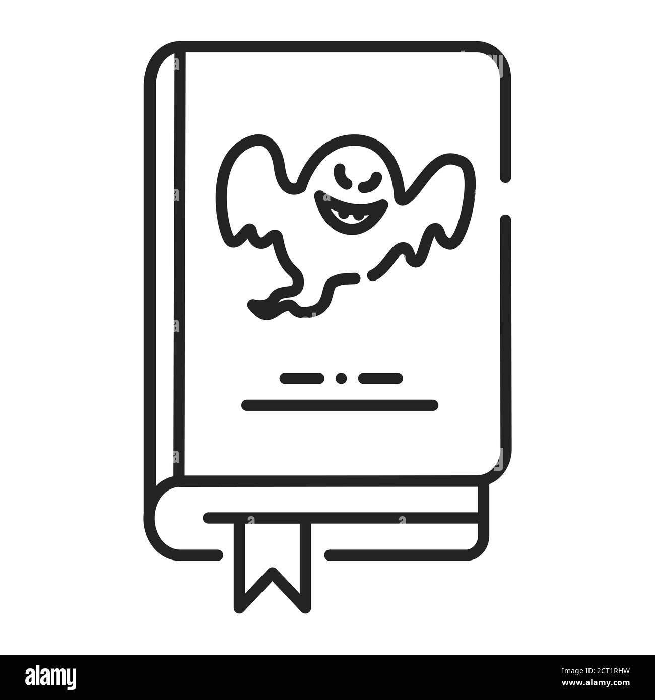 Icône de la ligne noire du livre d'horreur. Pictogramme pour page Web, application mobile, Promo. Élément de conception UI UX GUI. Contour modifiable. Illustration de Vecteur