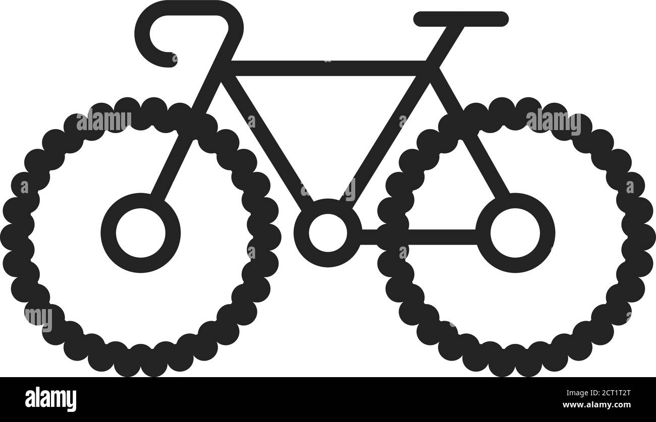 Icône de la ligne noire du vélo de montagne. MTB. Conçu pour le ski tout-terrain. Pictogramme pour page Web, application mobile, Promo. Élément de conception UI UX GUI. Modifiable Illustration de Vecteur