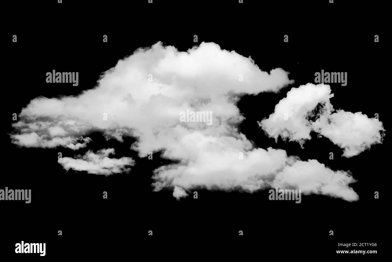 Nuage isolé sur noir. Éléments de conception. Banque D'Images Nuage isolé sur noir. Éléments de conception. Banque D'Images