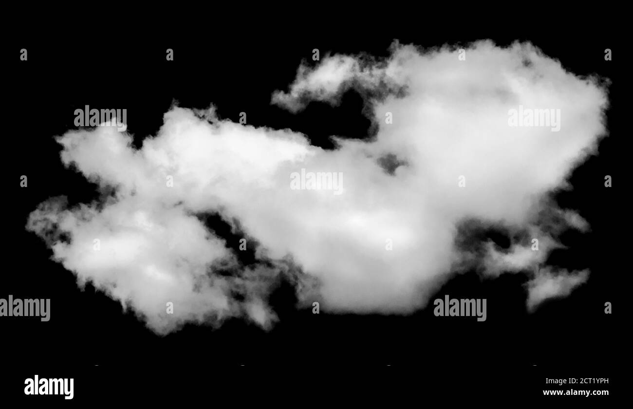Nuage isolé sur noir. Éléments de conception. Banque D'Images Nuage isolé sur noir. Éléments de conception. Banque D'Images