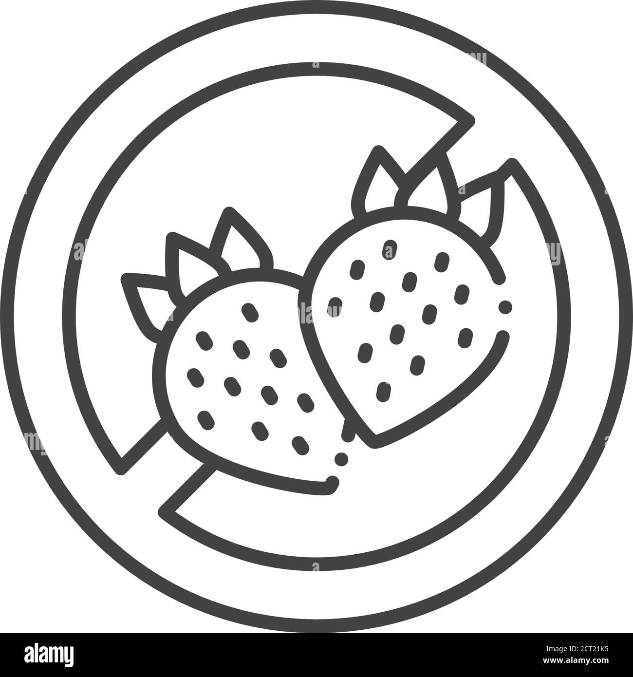 Icône de couleur de la ligne d'allergie aux fruits. Ingrédient