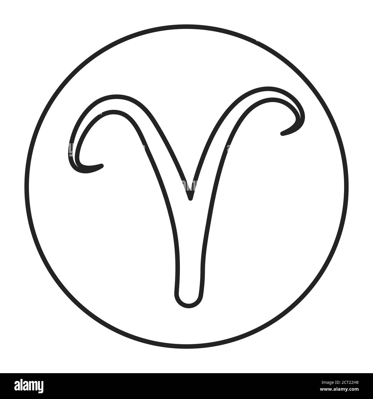 Icône de ligne noire Aries. Signe du zodiaque. Astrologie et horoscope. Prédictions et caractère humain. Incendie d'élément. Le souverain Mars. Élément de conception UI UX GUI Illustration de Vecteur