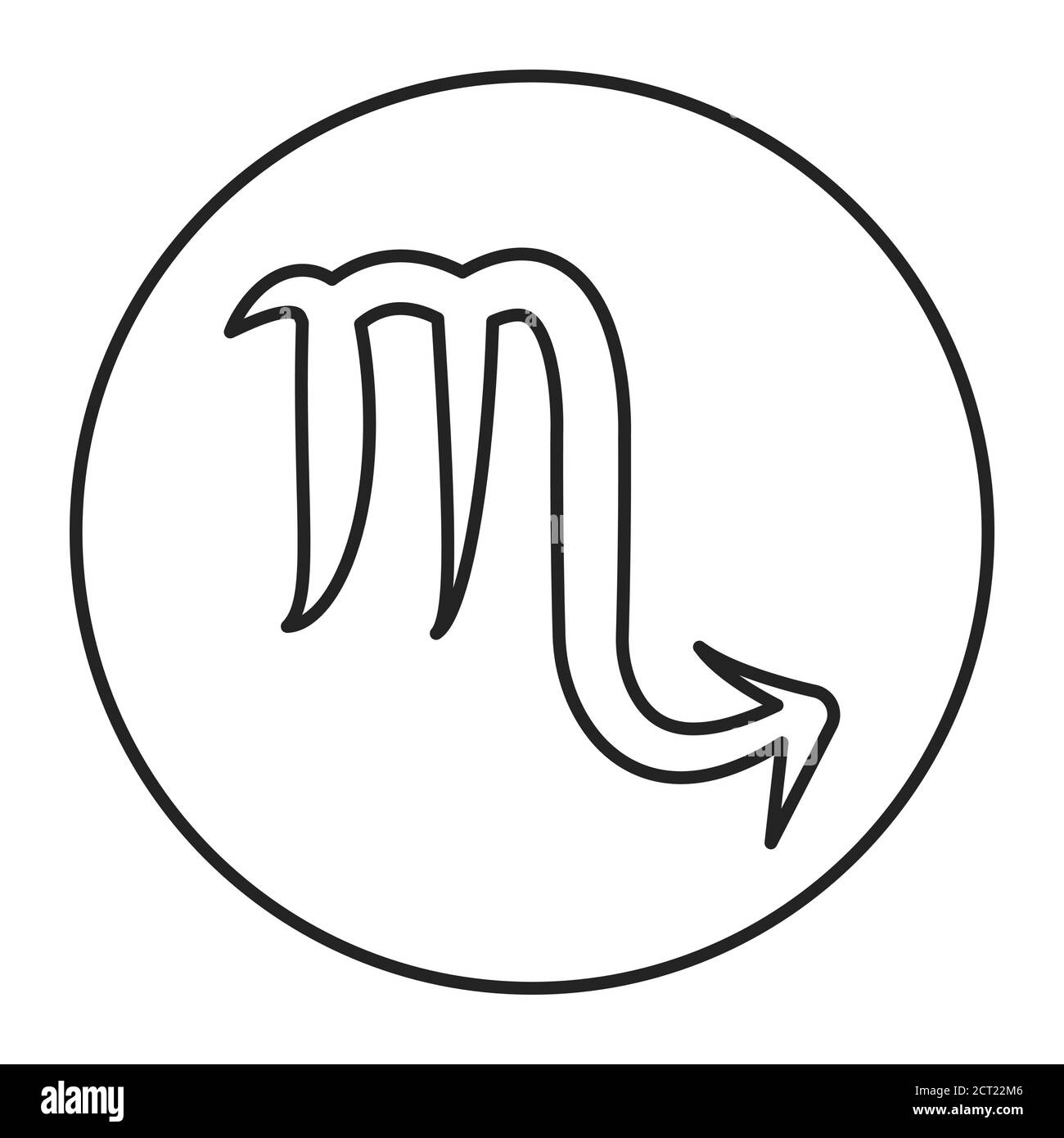Icône en ligne noire Scorpion. Signe du zodiaque. Astrologie et horoscope. Prédictions et caractère humain. Eau de l'élément. Règle Pluton. Élément de conception UI UX GUI Illustration de Vecteur