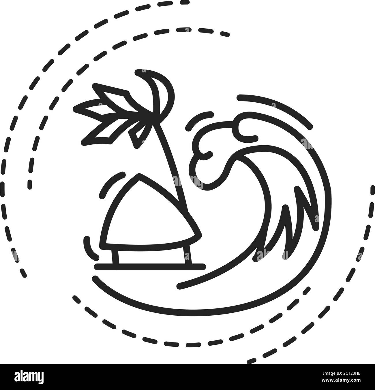 Icône en forme de ligne noire tsunami. Une série de vagues causées par des tremblements de terre ou des éruptions volcaniques sous-marines. Pictogramme pour page Web, application mobile, Promo. INTERFACE UTILISATEUR UTILISATEUR UX Illustration de Vecteur