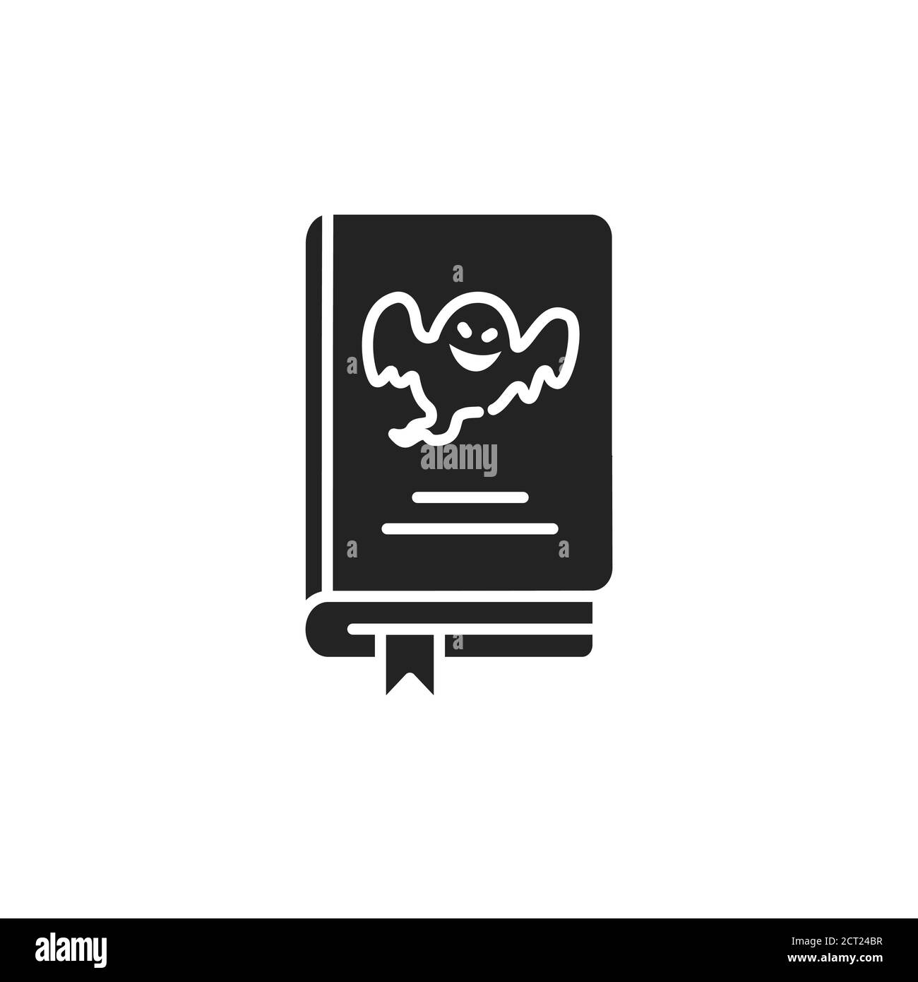 Icône de glyphe noir de livre d'horreur. Un genre de fiction spéculative qui est destiné à faire peur. Pictogramme pour page Web, application mobile, Promo. INTERFACE UTILISATEUR GRAPHIQUE UTILISATEUR UX Illustration de Vecteur
