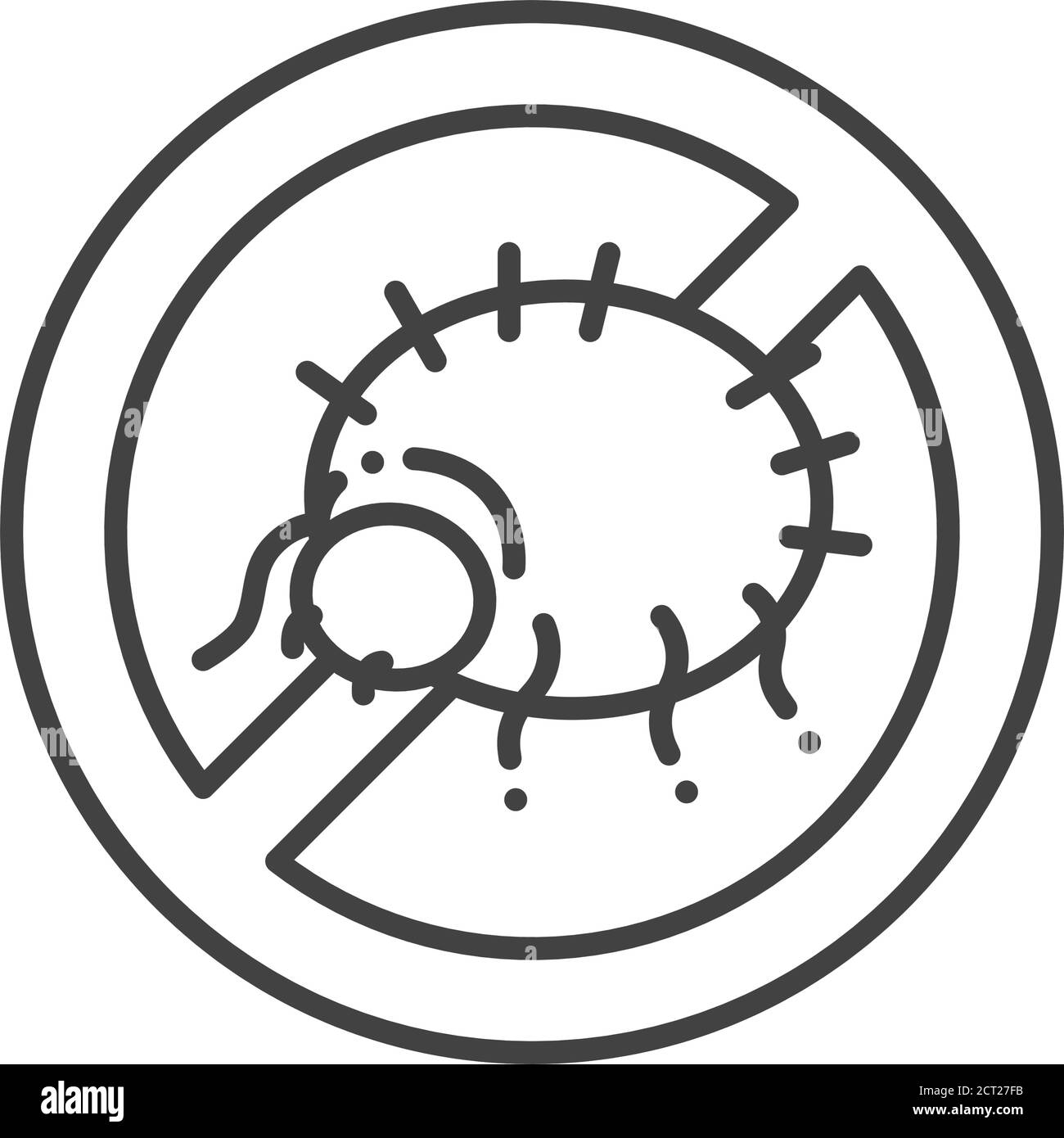 Icône noire de la ligne d'allergie aux acariens. Désinfection des parasites. Arrêter les insectes parasites. Inscrivez-vous pour accéder à la page Web, à l'application mobile, au bouton et au logo. Elément vectoriel isolé Illustration de Vecteur