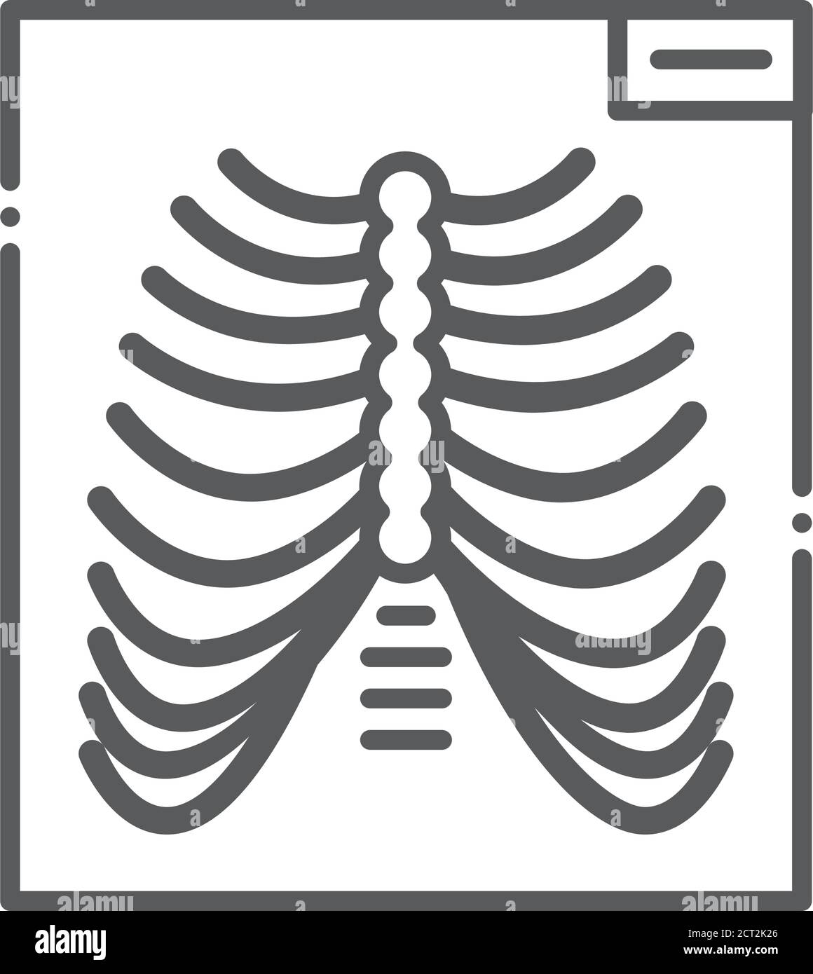 Icône de couleur de la ligne de dépistage des rayons X pour le thorax. Examen médical. Inscrivez-vous pour accéder à la page Web, à l'application mobile, au bouton et au logo. Illustration de Vecteur