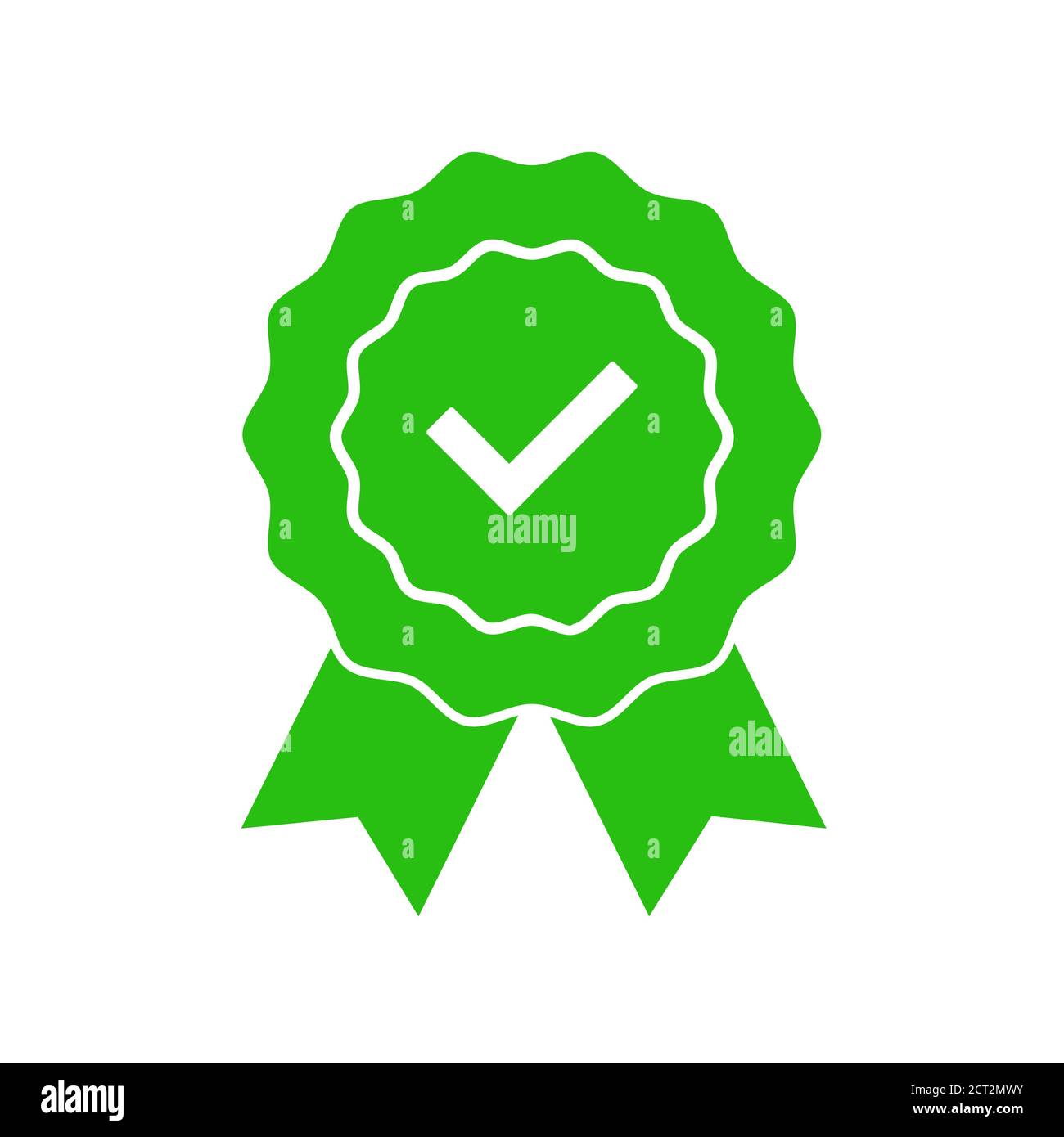 Icônes de médaille vertes ou certifiées dans un design plat. Illustration de Vecteur